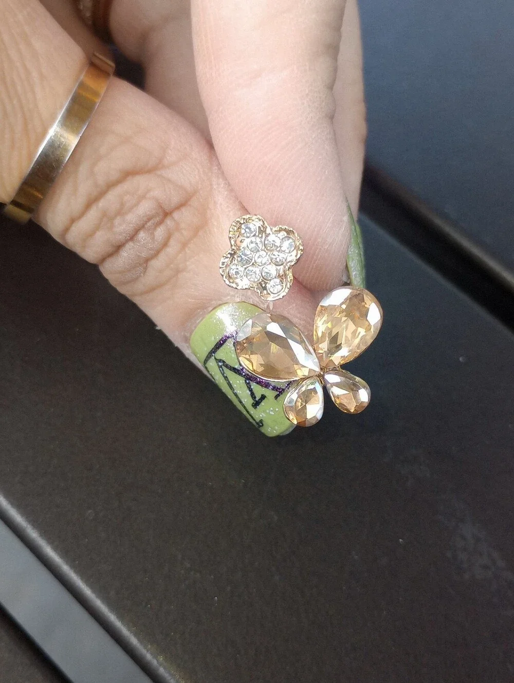 Gold Tone Butterfly Cuff Ring with Flower Accent- Pick One